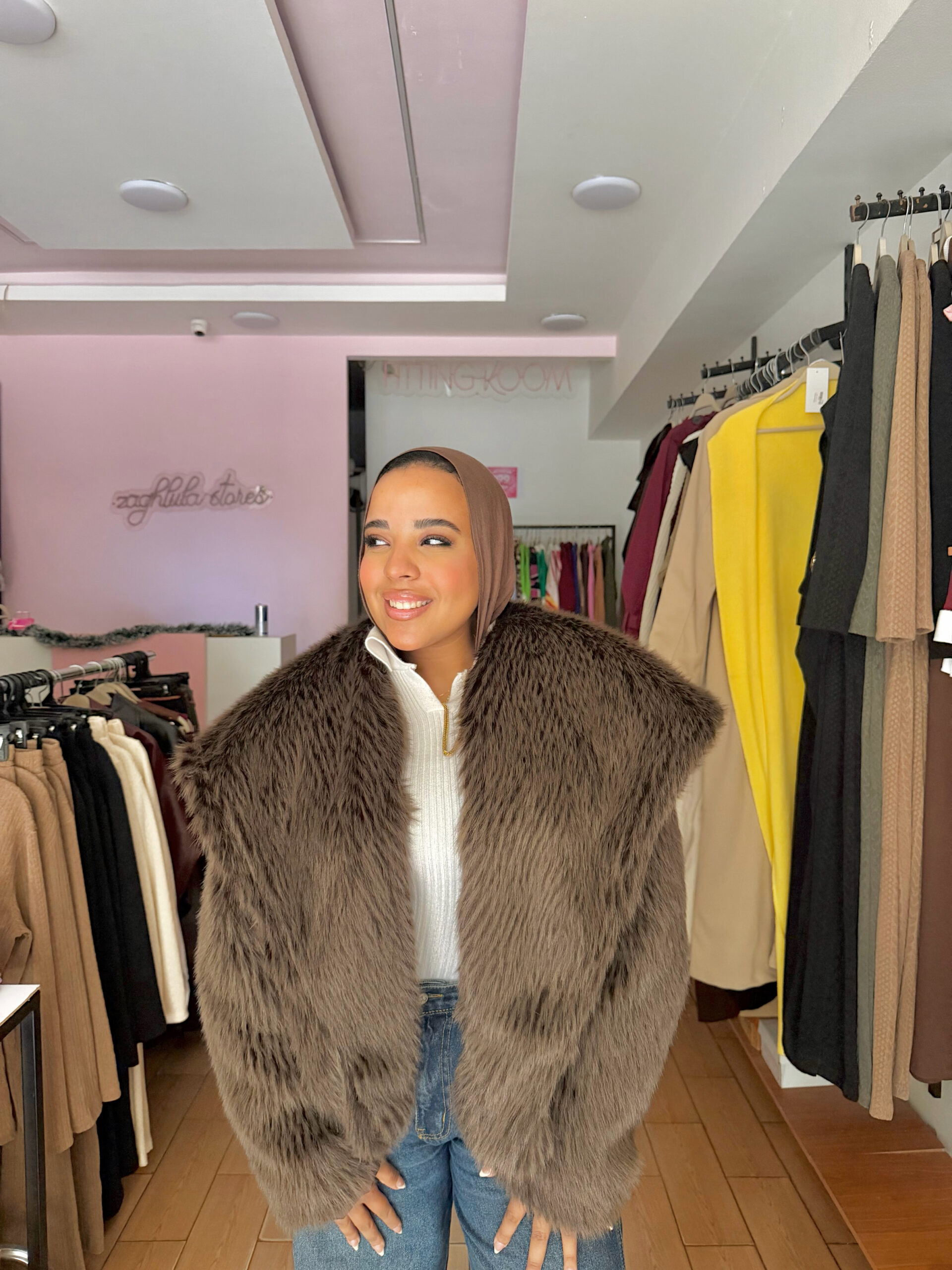 Fur jacket oversize