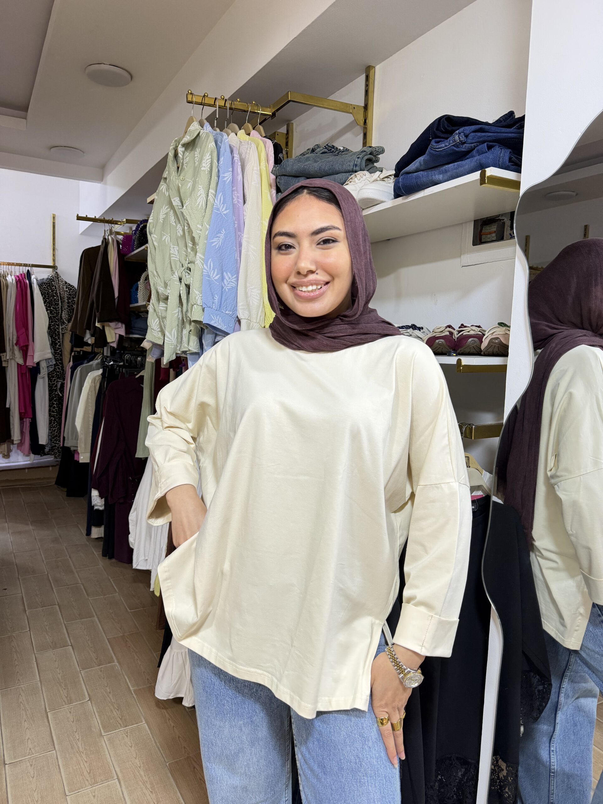 Cotton shirt oversize - Image 7