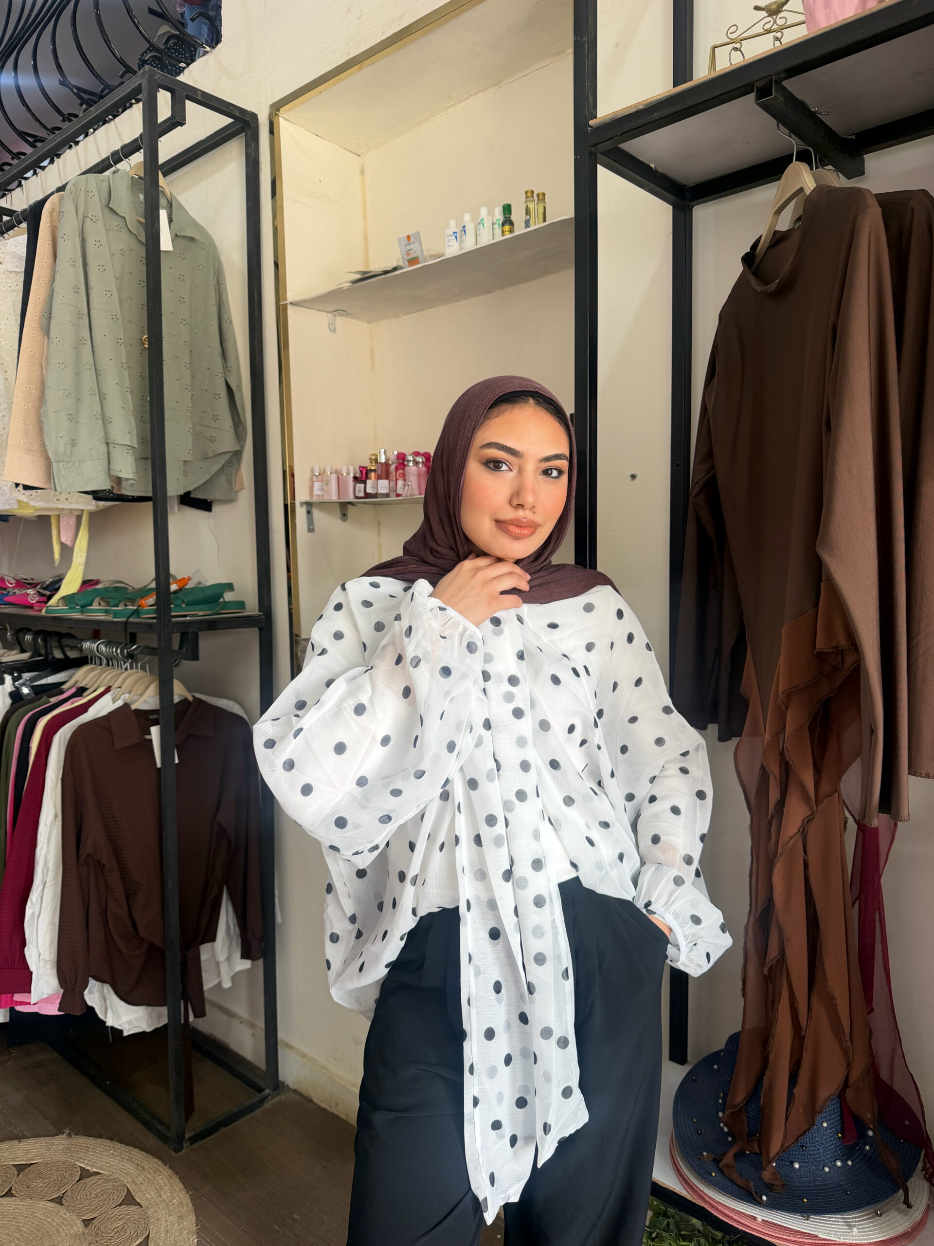 Chiffon polka blouse - Image 4
